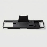 LISTINGOPT::kovosis::expandable-drain-bath-shelf-caddy-tray-multifunctional-plastic-bathtub-tray-bathroom-organizer-simple-stylish-bathtub-storage::color-black