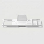 LISTINGOPT::kovosis::expandable-drain-bath-shelf-caddy-tray-multifunctional-plastic-bathtub-tray-bathroom-organizer-simple-stylish-bathtub-storage::color-white