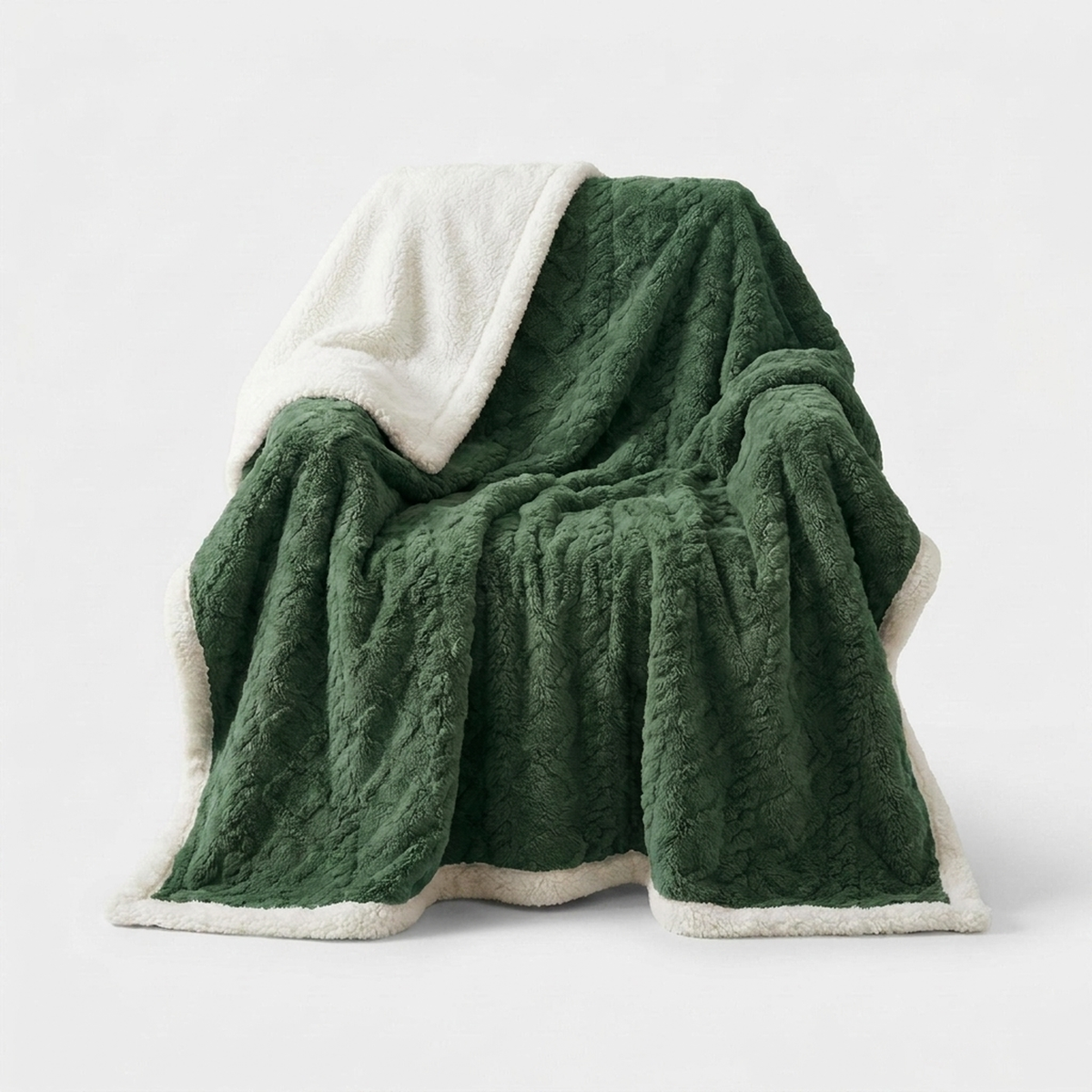 LISTINGOPT::kovosis::fluffy-lambswool-blanket-for-lasting-warmth::color-green