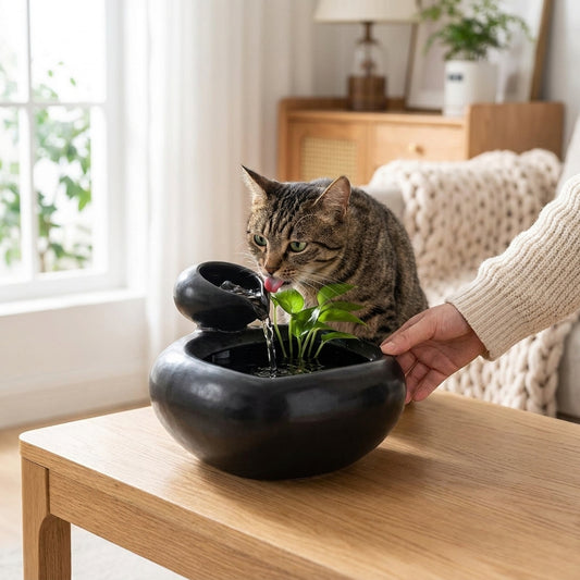 LISTINGOPT::kovosis::fontaine-a-eau-chat-ceramique-sans-filtre::02-inuse