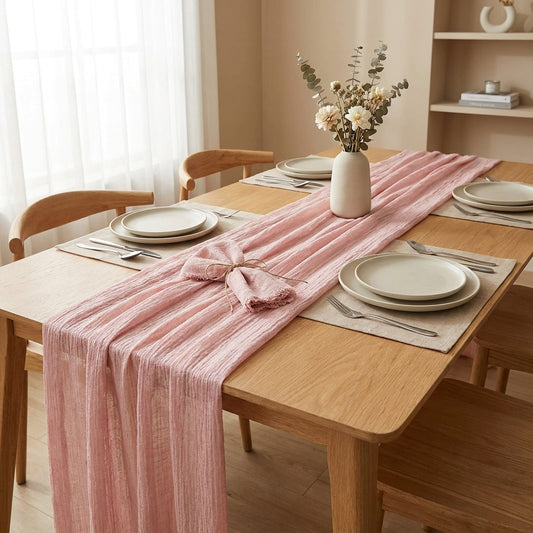 LISTINGOPT::kovosis::gauze-cotton-wedding-table-runner-retro-pink-burr-texture-dining-napkins-gift-kitchen-table-runners-home-christmas-table-decor::01-hero