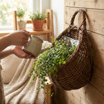 LISTINGOPT::kovosis::hand-made-wicker-rattan-flower-planter-wall-hanging-wicker-rattam-basket-garden-vine-pot-plants-holder-garden-pots-wall-planter::02-inuse