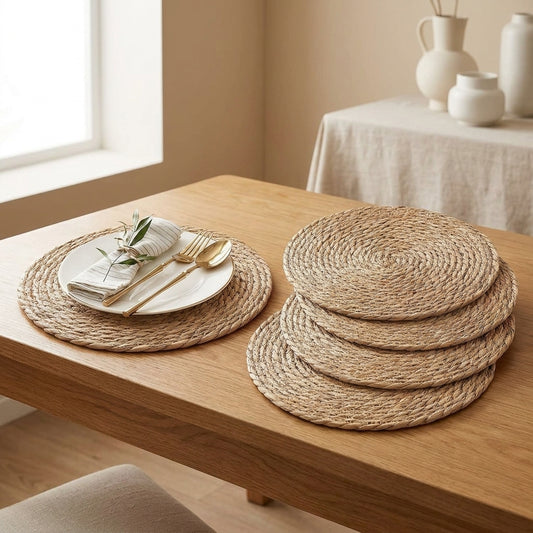 LISTINGOPT::kovosis::handwoven-rattan-placemats-round-heat-insulation-pot-mats-bohemian-coaster-natural-western-placemats-dining-home-wedding-decor::01-hero