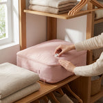 LISTINGOPT::kovosis::heavy-duty-self-compressing-storage-bag-portable-organizer-for-clothes-blankets-quilts-ideal-for-closet-organization::02-inuse