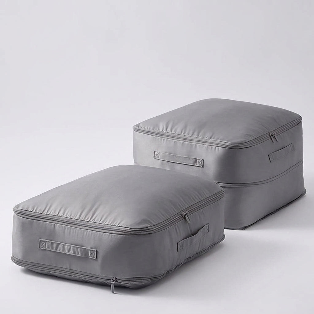LISTINGOPT::kovosis::heavy-duty-self-compressing-storage-bag-portable-organizer-for-clothes-blankets-quilts-ideal-for-closet-organization::color-gray