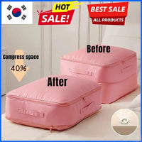 LISTINGOPT::kovosis::heavy-duty-self-compressing-storage-bag-portable-organizer-for-clothes-blankets-quilts-ideal-for-closet-organization::color-pink