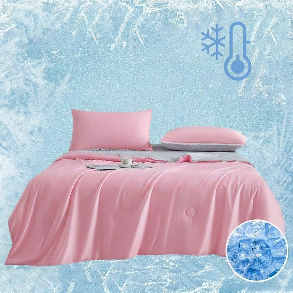 LISTINGOPT::kovosis::high-quality-cooling-blankets-smooth-air-condition-comforter-lightweight-summer-quilt-with-double-side-cold-cooling-fabric::color-pink