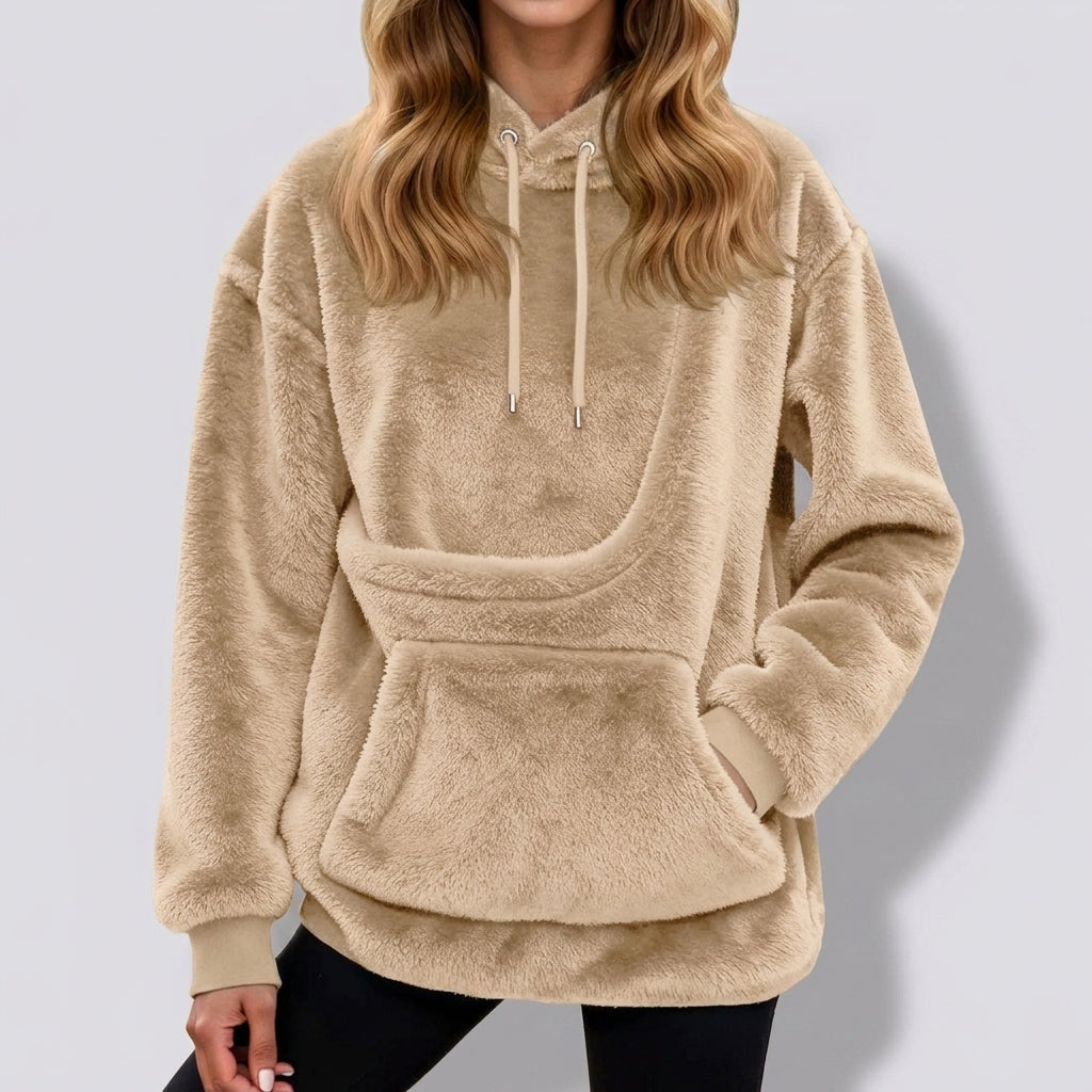 LISTINGOPT::kovosis::hot-sale-hoodie-womens-fall-and-winter-fleece-pet-pocket-hooded-sweatshirt-funny-pullover-top-cat-and-dog-holder-carrier-hoodies::color-beige