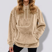 LISTINGOPT::kovosis::hot-sale-hoodie-womens-fall-and-winter-fleece-pet-pocket-hooded-sweatshirt-funny-pullover-top-cat-and-dog-holder-carrier-hoodies::color-beige