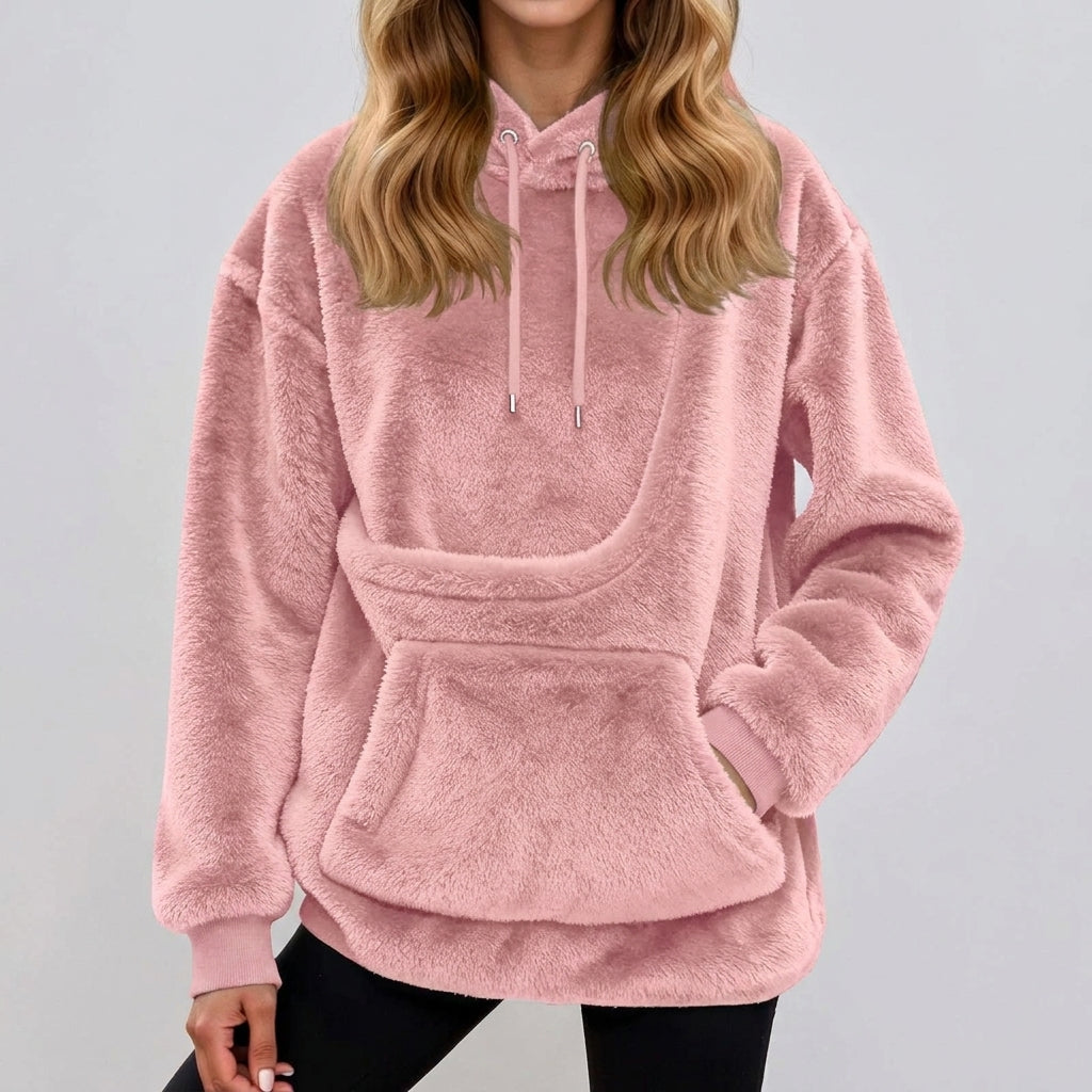LISTINGOPT::kovosis::hot-sale-hoodie-womens-fall-and-winter-fleece-pet-pocket-hooded-sweatshirt-funny-pullover-top-cat-and-dog-holder-carrier-hoodies::color-pink