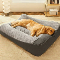 LISTINGOPT::kovosis::hugbed-grosses-kratzfestes-hundebett-mit-orthopadischer-wirbelsaulenunterstutzung::color-gray