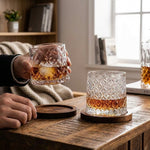 LISTINGOPT::kovosis::kristal-whiskey-glazen-set-met-houten-onderzetter-en-geslepen-patroon::02-inuse