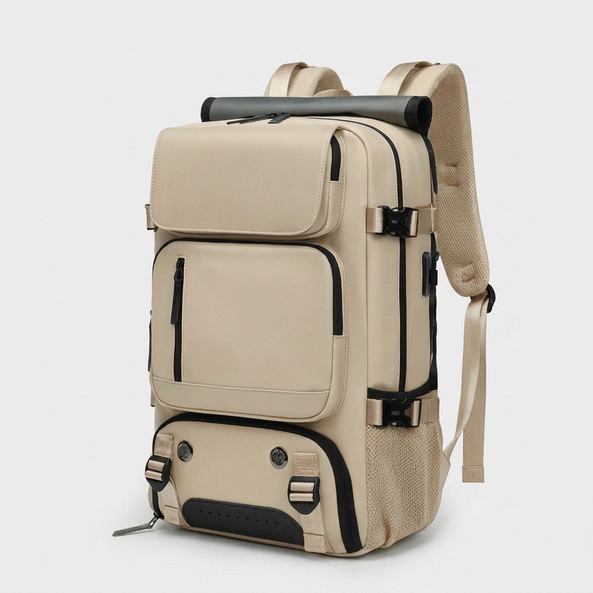 LISTINGOPT::kovosis::large-waterproof-travel-backpack-charge-on-the-go::color-beige