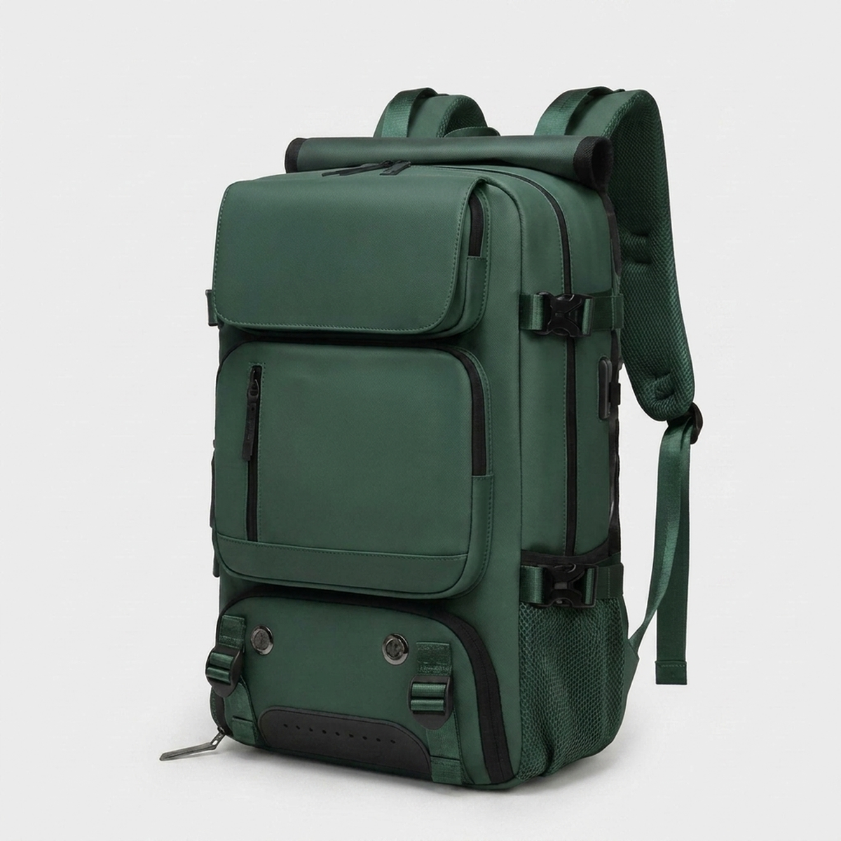 LISTINGOPT::kovosis::large-waterproof-travel-backpack-charge-on-the-go::color-dark-green