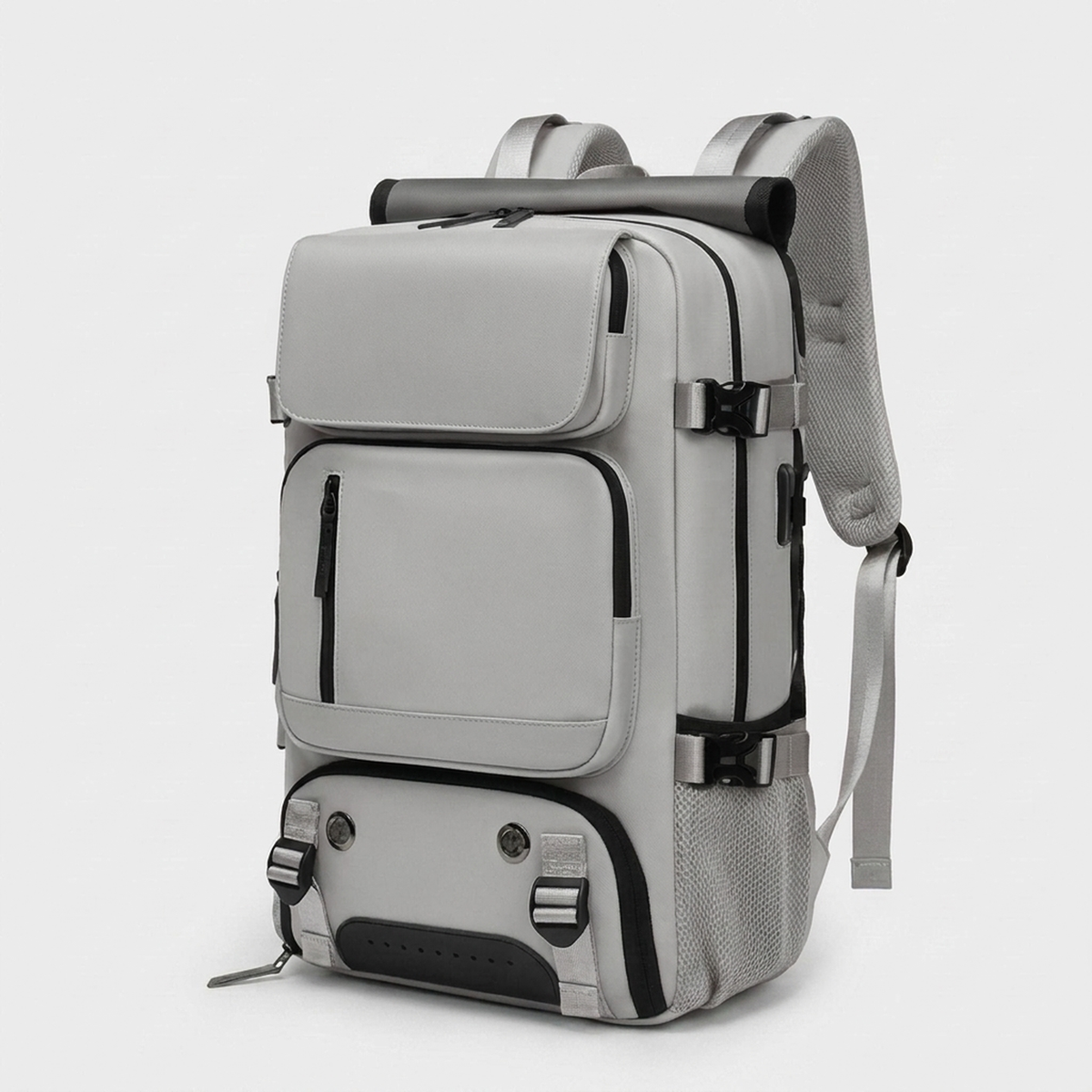 LISTINGOPT::kovosis::large-waterproof-travel-backpack-charge-on-the-go::color-light-grey