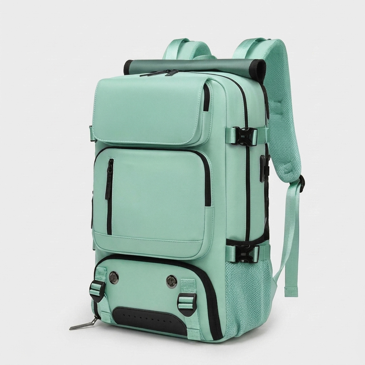 LISTINGOPT::kovosis::large-waterproof-travel-backpack-charge-on-the-go::color-mint-green