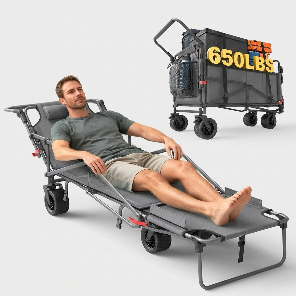 LISTINGOPT::kovosis::leveleve-heavy-duty-folding-wagon-2-in-1-collapsible-cart-400lb-650lb-capacity-all-terrain-wheels-wbrakes-and-aside-pockets::color-grey