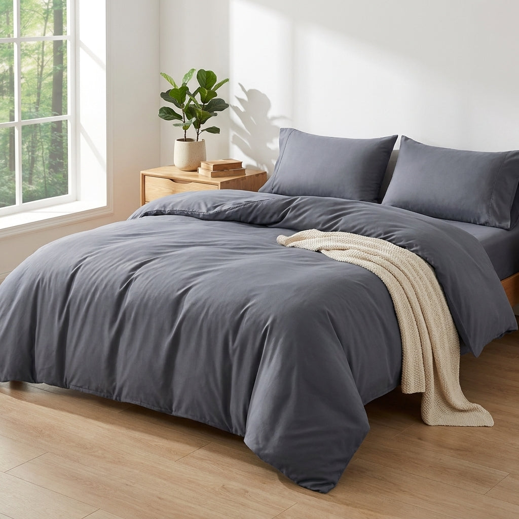 LISTINGOPT::kovosis::luxury-bamboo-bedding-set-with-duvet-cover-bed-sheet-pillowcases-solid-color-100-bamboo-viscose-bedsheet-double-queen-king-size::03-lifestyle