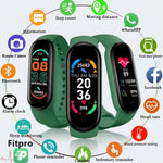 LISTINGOPT::kovosis::m6-smart-watch-men-women-fitness-smart-bracelet-sports-band-heart-rate-blood-pressure-monitor-waterproof-multi-function-watches::color-green