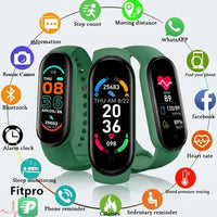 LISTINGOPT::kovosis::m6-smart-watch-men-women-fitness-smart-bracelet-sports-band-heart-rate-blood-pressure-monitor-waterproof-multi-function-watches::color-green