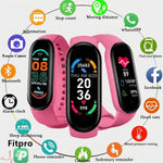 LISTINGOPT::kovosis::m6-smart-watch-men-women-fitness-smart-bracelet-sports-band-heart-rate-blood-pressure-monitor-waterproof-multi-function-watches::color-pink