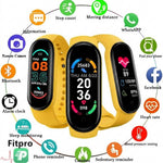 LISTINGOPT::kovosis::m6-smart-watch-men-women-fitness-smart-bracelet-sports-band-heart-rate-blood-pressure-monitor-waterproof-multi-function-watches::color-yellow