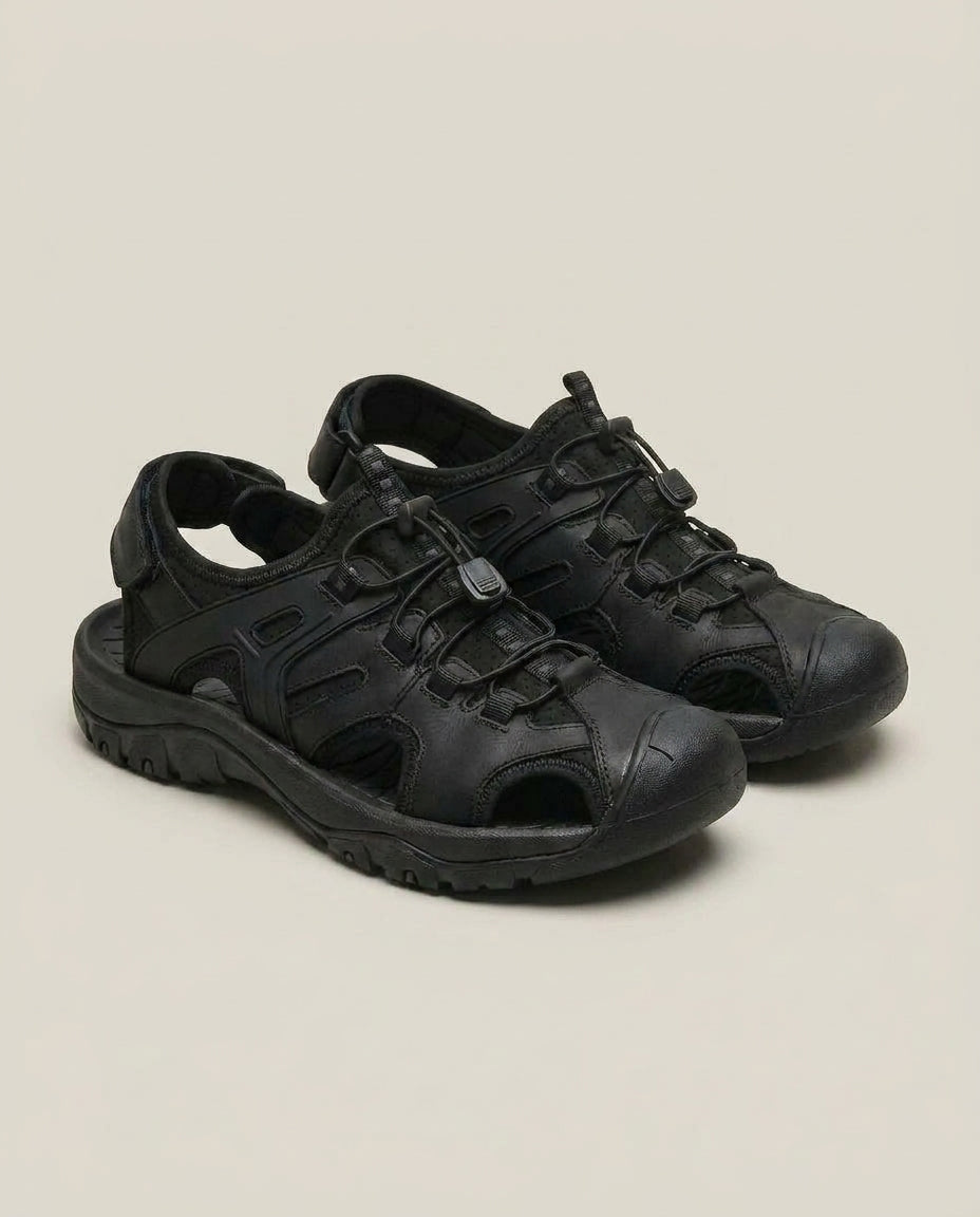 LISTINGOPT::kovosis::mens-leather-sandals-for-men-fisherman-mens-black-brown-grey-size-summer-shoes-male-hiking-shoe-man-casual::color-black