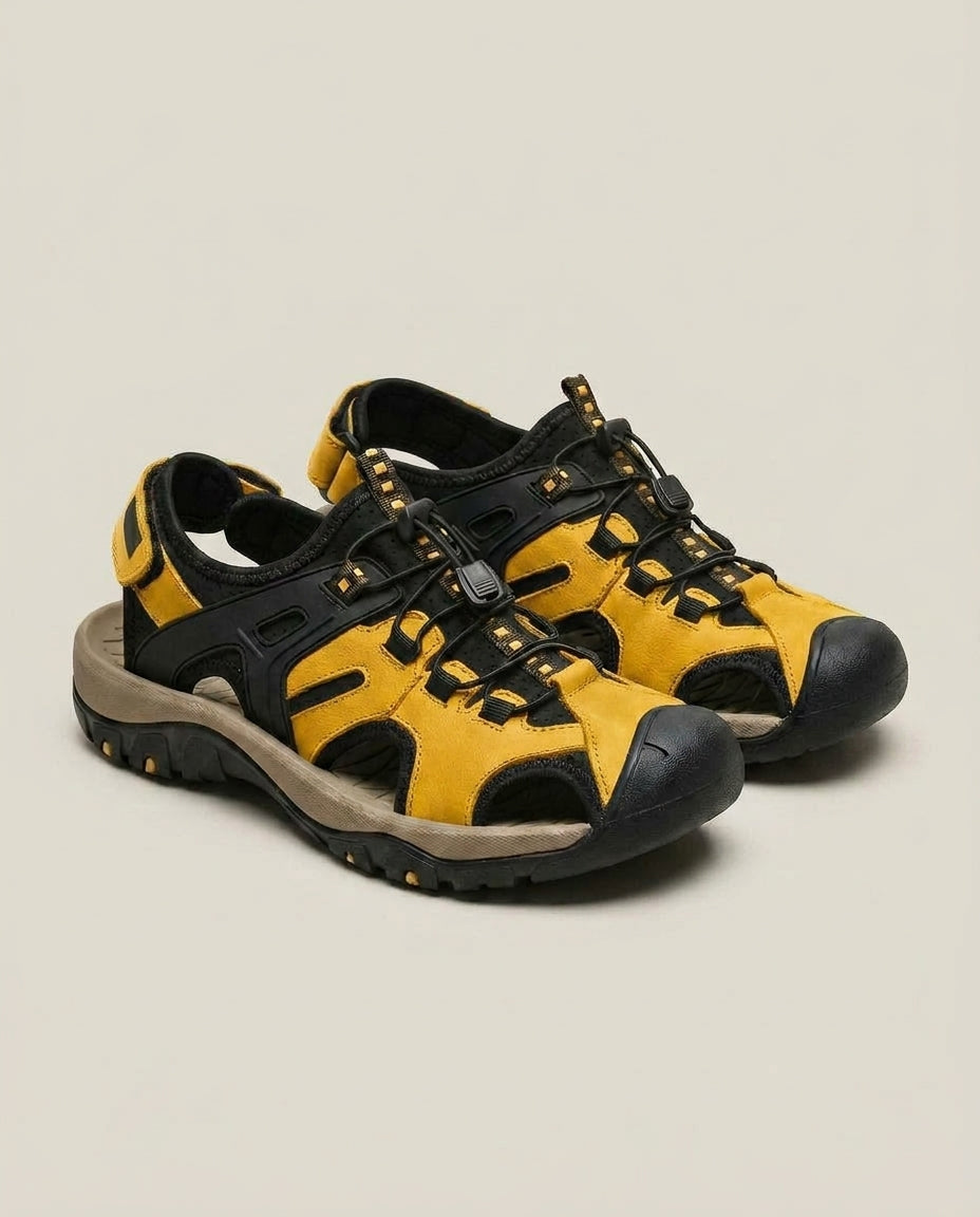 LISTINGOPT::kovosis::mens-leather-sandals-for-men-fisherman-mens-black-brown-grey-size-summer-shoes-male-hiking-shoe-man-casual::color-yellow