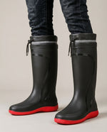 LISTINGOPT::kovosis::mens-outdoor-rain-boots-work-high-quality-shoes-rain-boots-home-use-long-water-shoes-with-rope-mouth-high-quality-shoes-daily-work-water-shoes-unisex-water-shoes-mens-soft-sole-outdoor-fishing-casual-high-top-rain-boots-farm-work-water-shoes::01-front