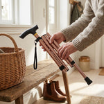 LISTINGOPT::kovosis::multifunction-walking-stick-trekking-poles-telescopic-fold-crutches-hiking-stick-crutch-elderly-metal-stick-walking-cane-outdoor::02-inuse