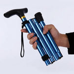LISTINGOPT::kovosis::multifunction-walking-stick-trekking-poles-telescopic-fold-crutches-hiking-stick-crutch-elderly-metal-stick-walking-cane-outdoor::color-blue