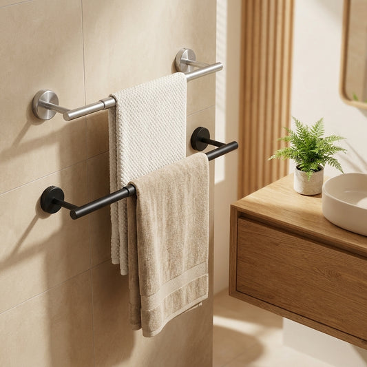 LISTINGOPT::kovosis::no-drill-or-drill-retractable-towel-bar-304-stainless-steel-wall-mounted-towel-rack-adjustable-hanging-drying-bar-for-bathroom::01-hero