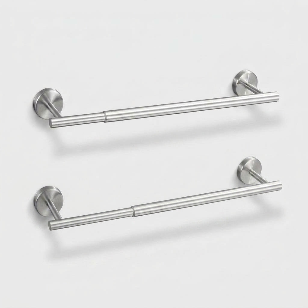 LISTINGOPT::kovosis::no-drill-or-drill-retractable-towel-bar-304-stainless-steel-wall-mounted-towel-rack-adjustable-hanging-drying-bar-for-bathroom::color-no-punching-silver