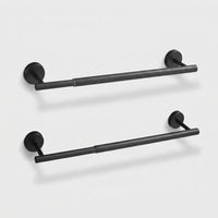 LISTINGOPT::kovosis::no-drill-or-drill-retractable-towel-bar-304-stainless-steel-wall-mounted-towel-rack-adjustable-hanging-drying-bar-for-bathroom::color-punching-black