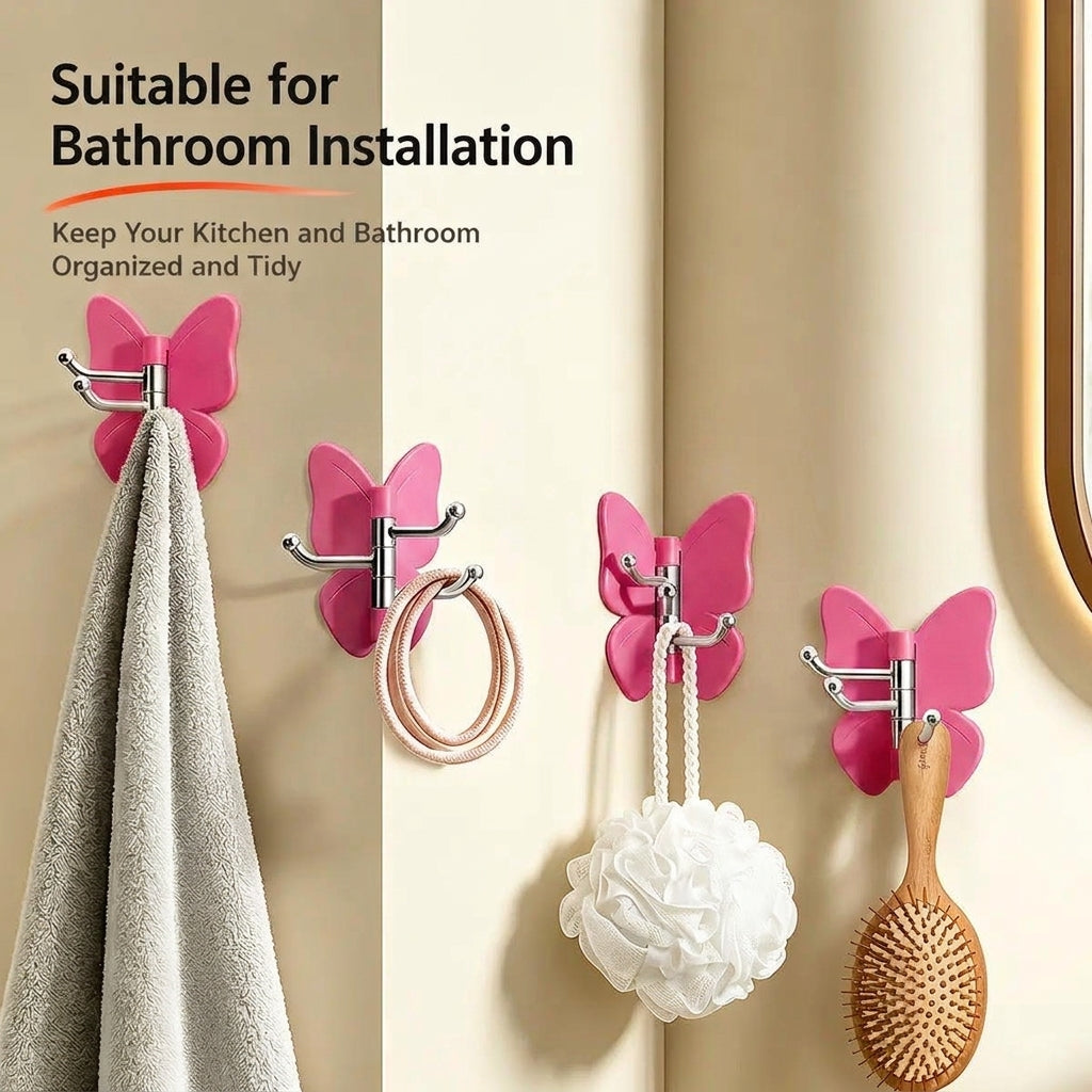LISTINGOPT::kovosis::no-drilling-swivel-butterfly-hook::color-pink