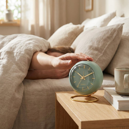LISTINGOPT::kovosis::nordic-creative-electronic-desk-clock-minimalist-childrens-alarm-clock-new-desktop-bedside-student-silent-luminous-pointer::02-inuse