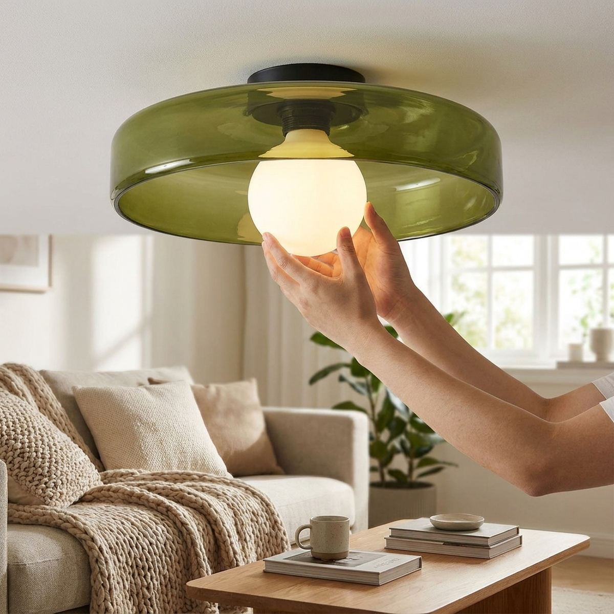 LISTINGOPT::kovosis::nordic-glass-ceiling-lamp-sculptural-glow::02-inuse