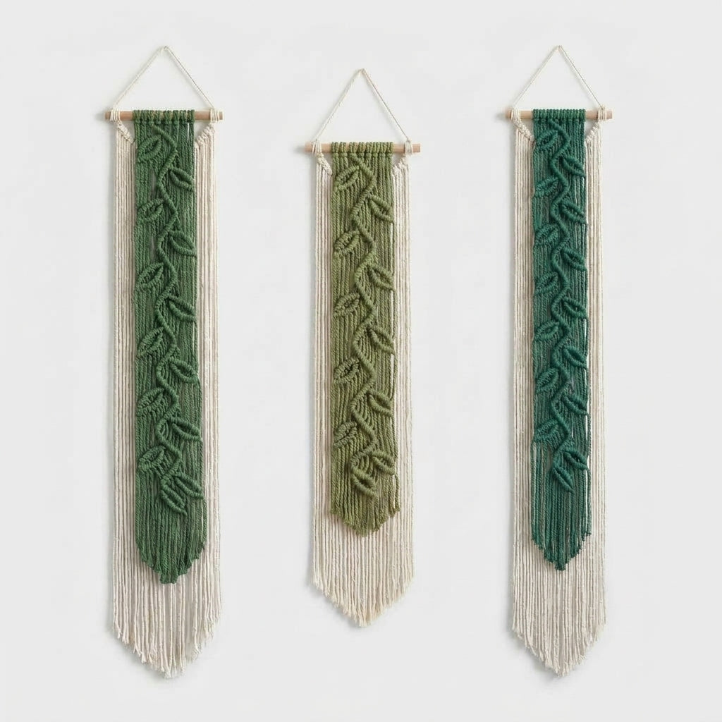 LISTINGOPT::kovosis::nordic-leaf-woven-macrame-tapestry-hanging-boho-garden-tassel-wall-hanging-living-room-bedroom-home-hotel-decor-dream-catcher::color-green