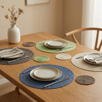 LISTINGOPT::kovosis::nordic-style-imitation-cotton-yarn-placemat-round-ramie-woven-coaster-insulation-dish-mat-household-anti-scald-mat::01-hero