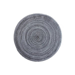 LISTINGOPT::kovosis::nordic-style-imitation-cotton-yarn-placemat-round-ramie-woven-coaster-insulation-dish-mat-household-anti-scald-mat::color-round-black-gray