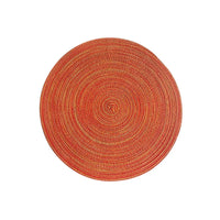 LISTINGOPT::kovosis::nordic-style-imitation-cotton-yarn-placemat-round-ramie-woven-coaster-insulation-dish-mat-household-anti-scald-mat::color-round-orange-red