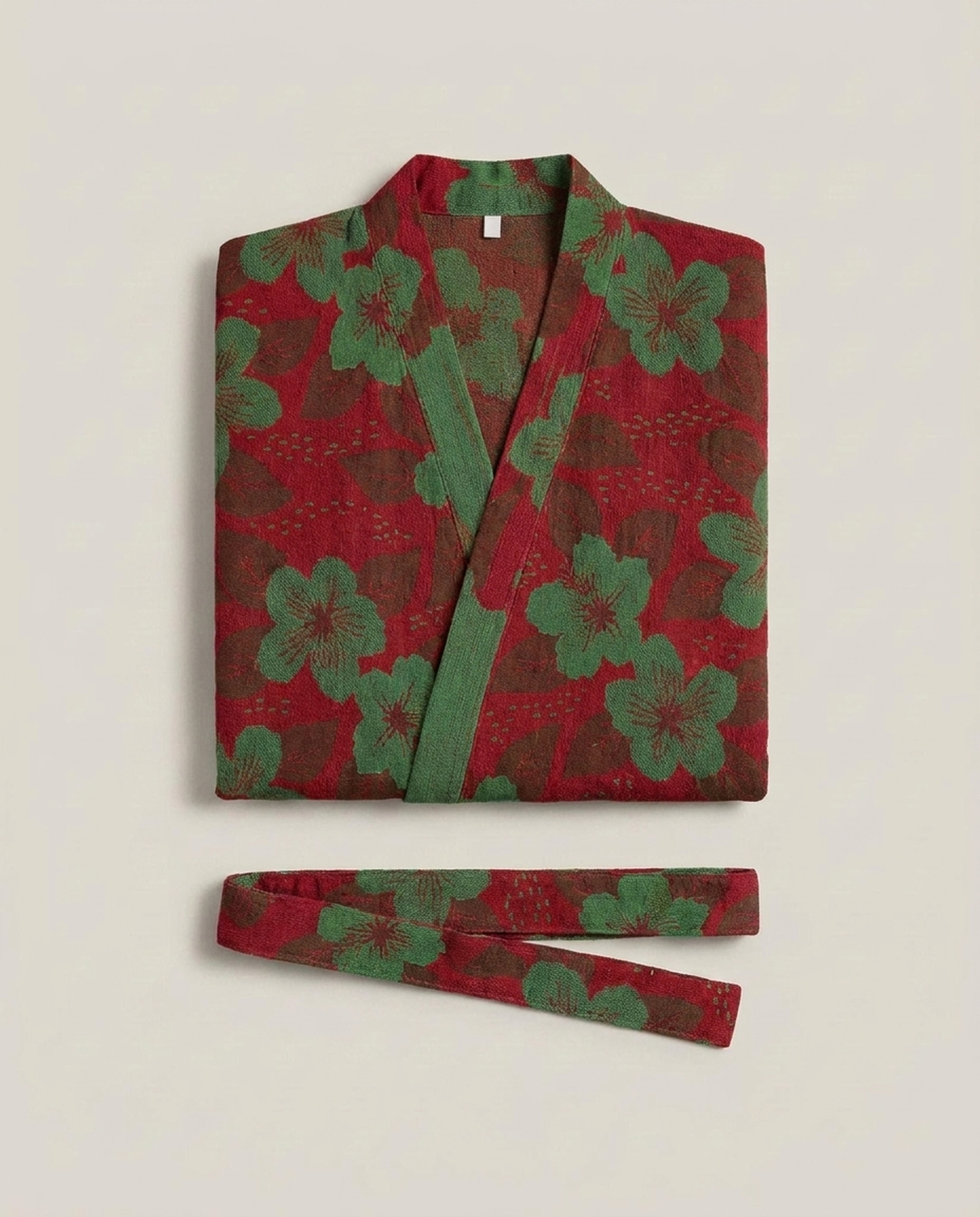 LISTINGOPT::kovosis::organic-cotton-kimono-bathrobe-for-airy-comfort::color-red---green