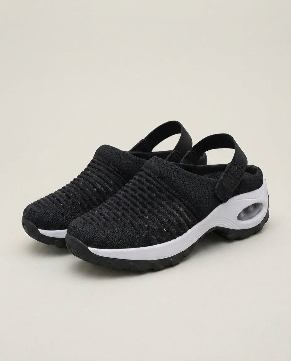 LISTINGOPT::kovosis::orthopadische-clogs-damen-mesh-luftpolster-dampfung-rutschfeste-slipper-airova::color-schwarz