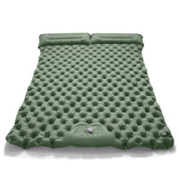 LISTINGOPT::kovosis::outdoor-camping-double-inflatable-mattress-extra-wide-sleeping-pad-ultralight-folding-bed-sleeping-mat-car-travel-mat::color-spring-rain-green