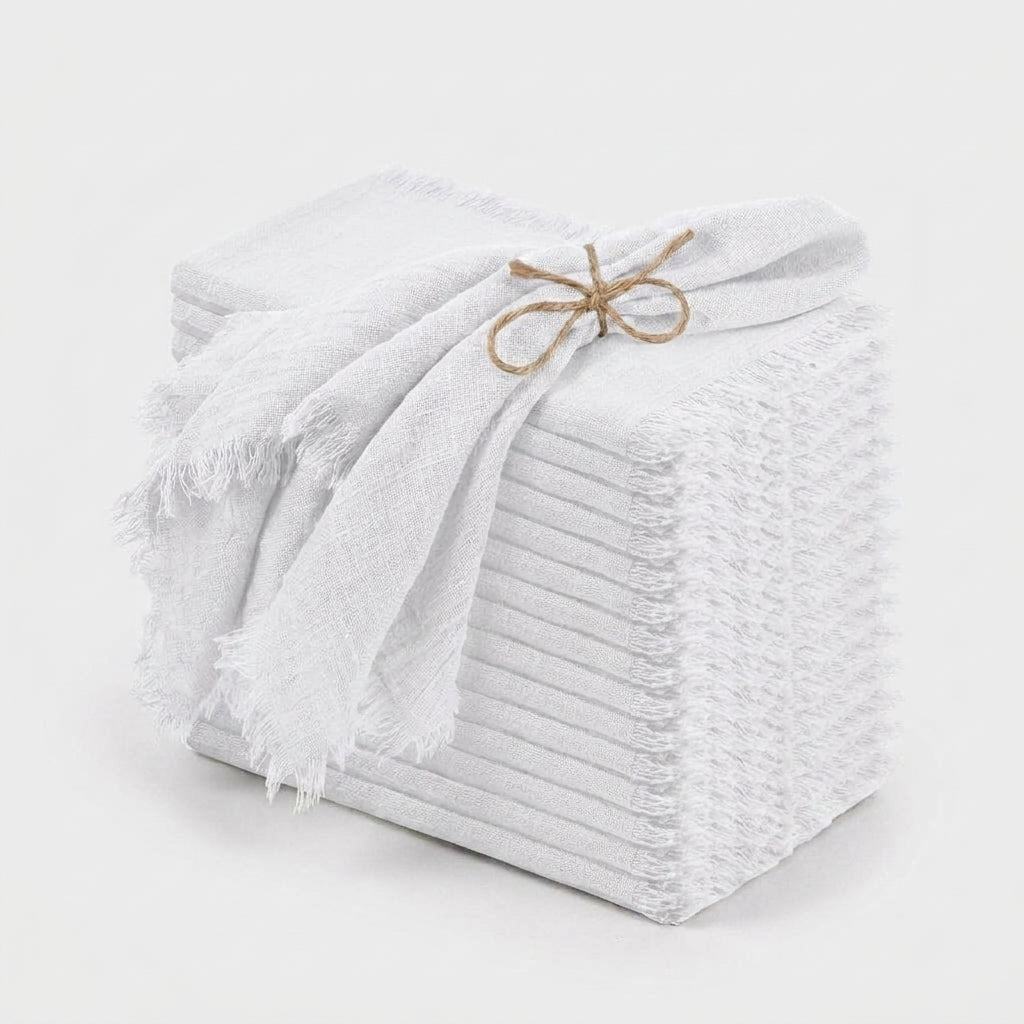 LISTINGOPT::kovosis::packs-brown-napkins-16x16-inch-cotton-linen-handmade-cloth-napkins-bulk-with-fringe-soft-rustic-boho-napkins-for-wedding-party::color-white-a