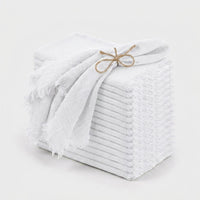 LISTINGOPT::kovosis::packs-brown-napkins-16x16-inch-cotton-linen-handmade-cloth-napkins-bulk-with-fringe-soft-rustic-boho-napkins-for-wedding-party::color-white