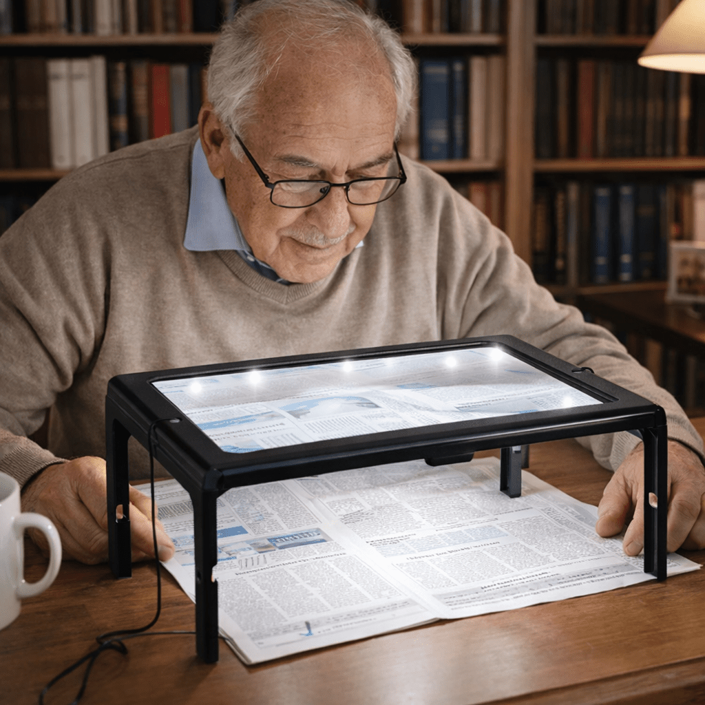 LISTINGOPT::kovosis::pageview-foldable-3x-magnifying-glass-with-led-light-designed-for-clear-and-comfortable-reading-support::04-closeup