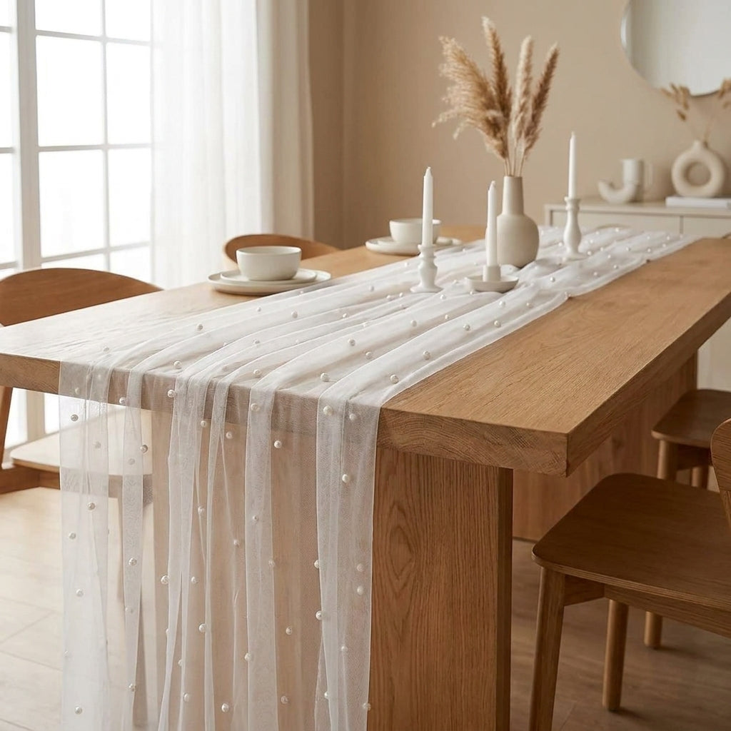 LISTINGOPT::kovosis::pearl-chiffon-table-runner-80x300cm-semi-transparent-gauze-mesh-table-cloth-for-wedding-bridal-shower-party-dining-decoration::01-hero