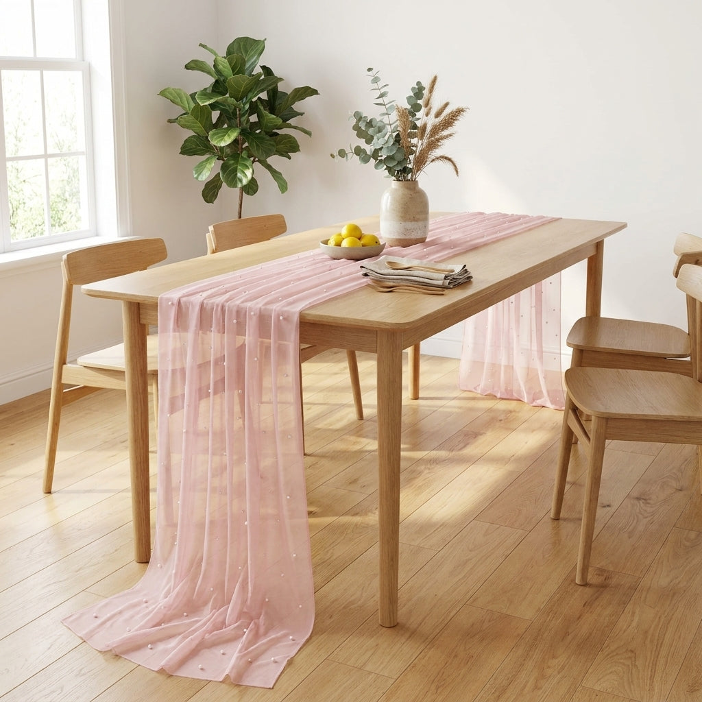 LISTINGOPT::kovosis::pink-gauze-table-runner-romantic-pearl-mesh-tablecloth-wedding-dinning-table-cover-decoration-birthday-baby-shower-party-decor::03-lifestyle