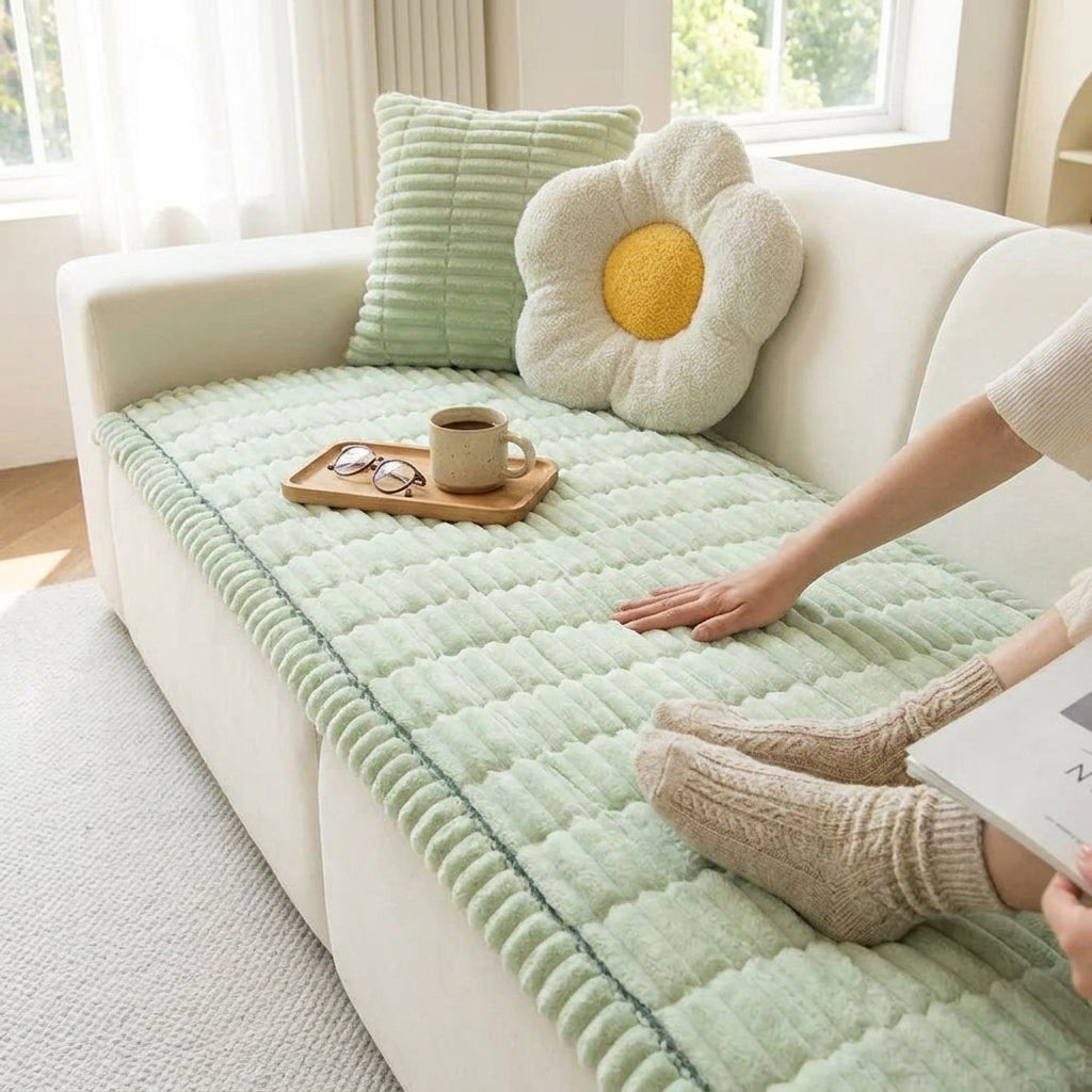 LISTINGOPT::kovosis::plush-pleated-edges-sofa-cover::02-inuse